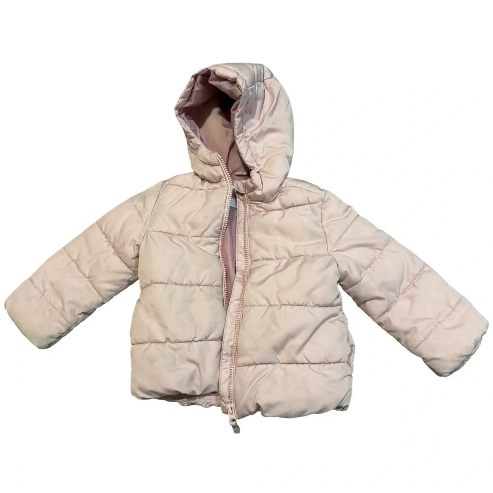 The Childrens Place Light Pink Puffer Jacket Snowboarding Size 3T